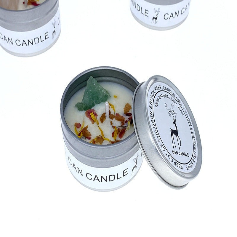 Aromatherapy candles with Crystal Stone & Dried Flower Take Me Home 